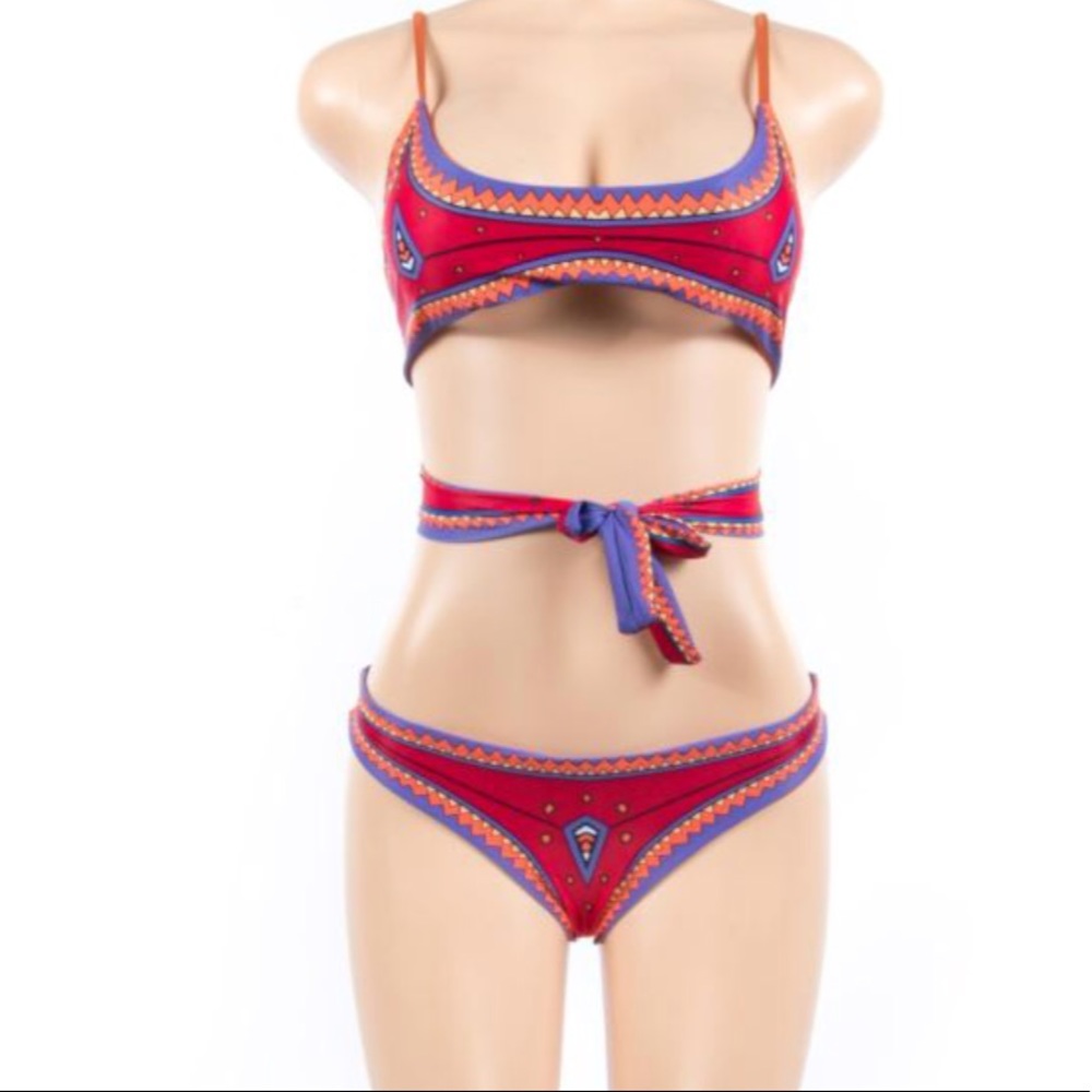 Red boho bikini - Picture 5 of 8